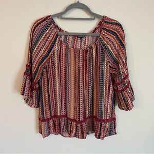 HANNAH Crochet Boho Blouse Size Medium